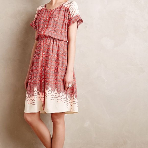 Maeve Dresses & Skirts - Anthropologie Maeve Button Down Print Shirt Dress